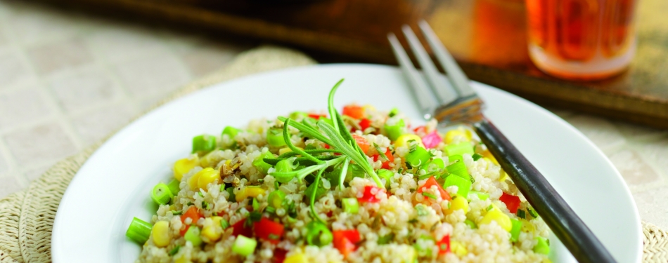 Quinoa met paprika en rozemarijn