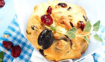 Griekse cranberrymuffins