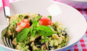 Stamppot met rucola en olijven