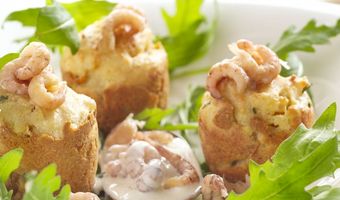 Muffins met Hollandse garnalen