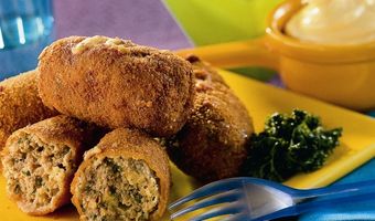 Gehakt-kaaskroketjes