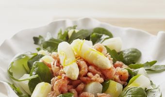 Lentesalade met garnalen