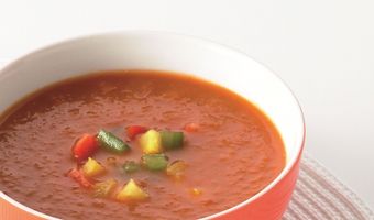 Paprikasoep in 4 kleuren