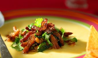 Maissoep met varkensvleesreepjes