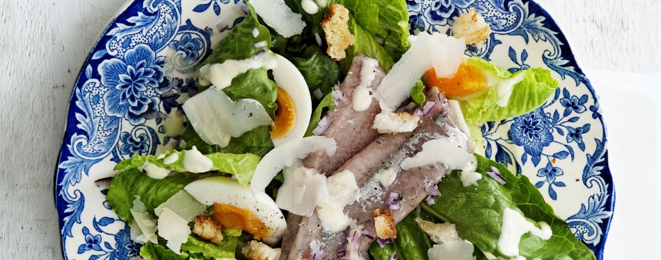 Caesersalade met Hollandse nieuwe