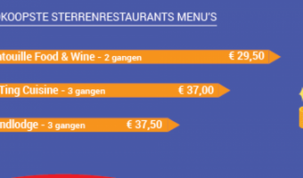 Vanaf €5,45 per gang dineren bij een sterrenrestaurant