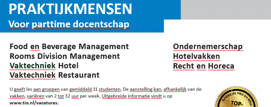 Gezocht: docenten en praktijkmensen