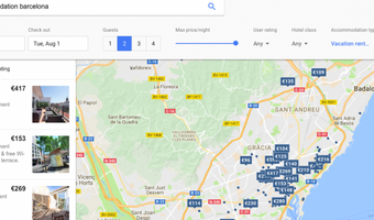 Google test vakantieverhuur via hotel-zoekresultaten