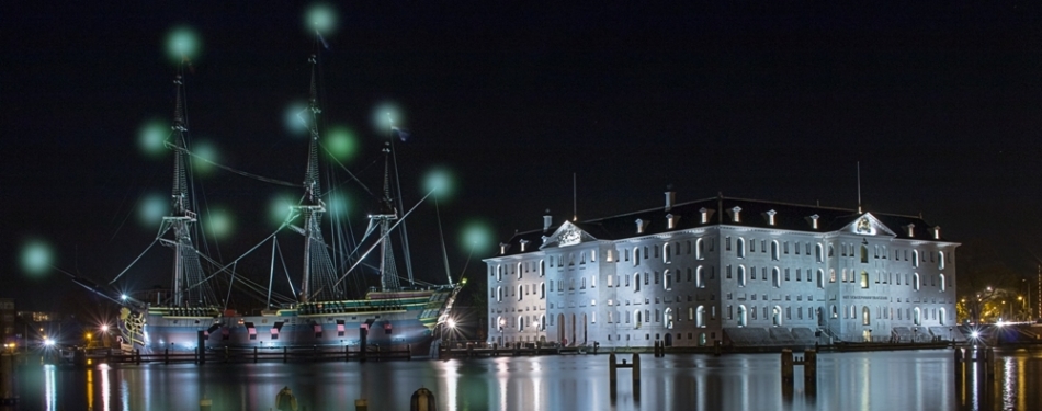 Pop-up restaurant in Scheepvaartmuseum tijdens Amsterdam Light Festival