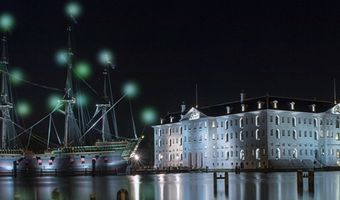 Pop-up restaurant in Scheepvaartmuseum tijdens Amsterdam Light Festival