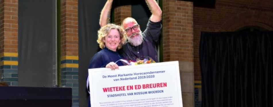 Wieteke en Ed Breuren van Stadshotel Van Rossum Woerden Meest Markante Horecaondernemer van Nederland 