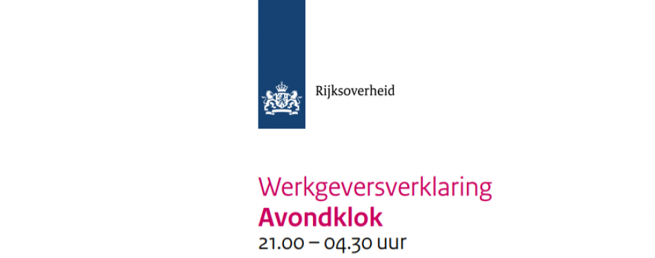 Hier te downloaden: werkgeversverklaring avondklok