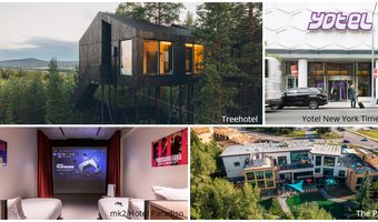 Gerecyclede zeecontainers, cinema suites, boomhutten en een robotarm