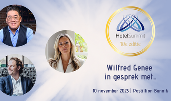 Wilfred Genee gaat tijdens Hotelsummit in gesprek met Won Yip, Martin Hendricks en Loes Dingemans