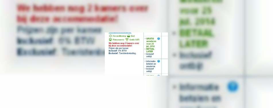 Uitspraak: Booking.com misleidt klanten