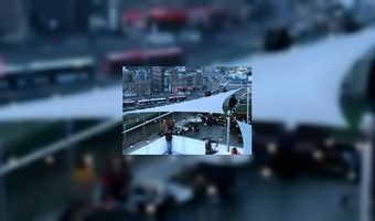 Schaatsen op dak Double Tree hotel