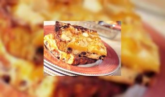 Ovenschoteltje van krentenbrood