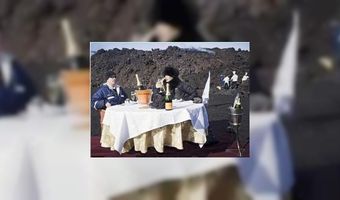 Vulkaan IJsland goed als restaurantsetting