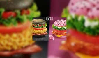 Roze burger bij KFC China 