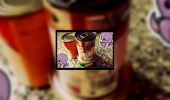 Restaurant met alleen vis uit blik