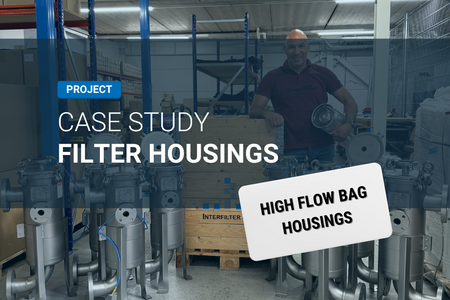 High flow filter housings with filter bag