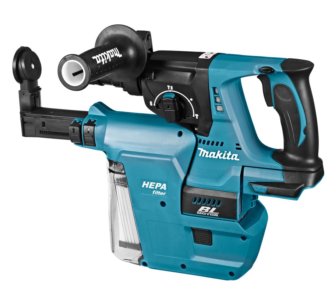 Makita DHR243ZJV 18V Li-Ion Accu SDS-plus combihamer incl. snelspanboorkop en stofafzuiging body in Mbox - 2J - koolborstelloos 1