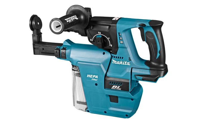 Makita DHR243ZJV 18V Li-Ion Accu SDS-plus combihamer incl. snelspanboorkop en stofafzuiging body in Mbox - 2J - koolborstelloos