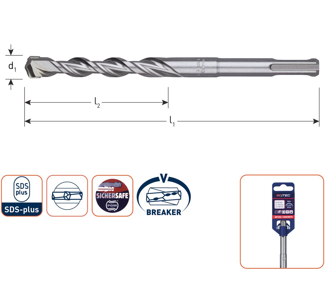 Libilé Hamerboor, SDS-plus V-Breaker 6mm x 260mm 200.0603 1