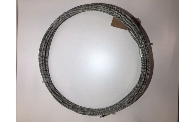 Libilé Gegalvaniseerde staalkabel 9mm, L=24mtr, 1xglad, 1xverdikt, 5,7t, GAS