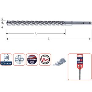 Libilé Hamerboor, SDS-plus, QUATTRO-X 202.0502, 5,0 X 165mm 1