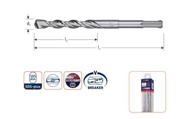 Libilé Hamerboor, SDS-plus V-Breaker 5.0 x 110mm  10 stuks 201.0500