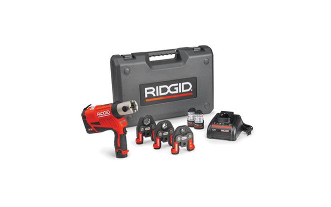 Ridgid RP240 Perstang set in koffer met 2 x accu en lader en 3 persbekken