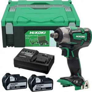 Hitachi Hikoki WR18DBDL2 Accu slagmoeraanzetter – 18 V / 305 Nm met 2 accu's en lader. 1