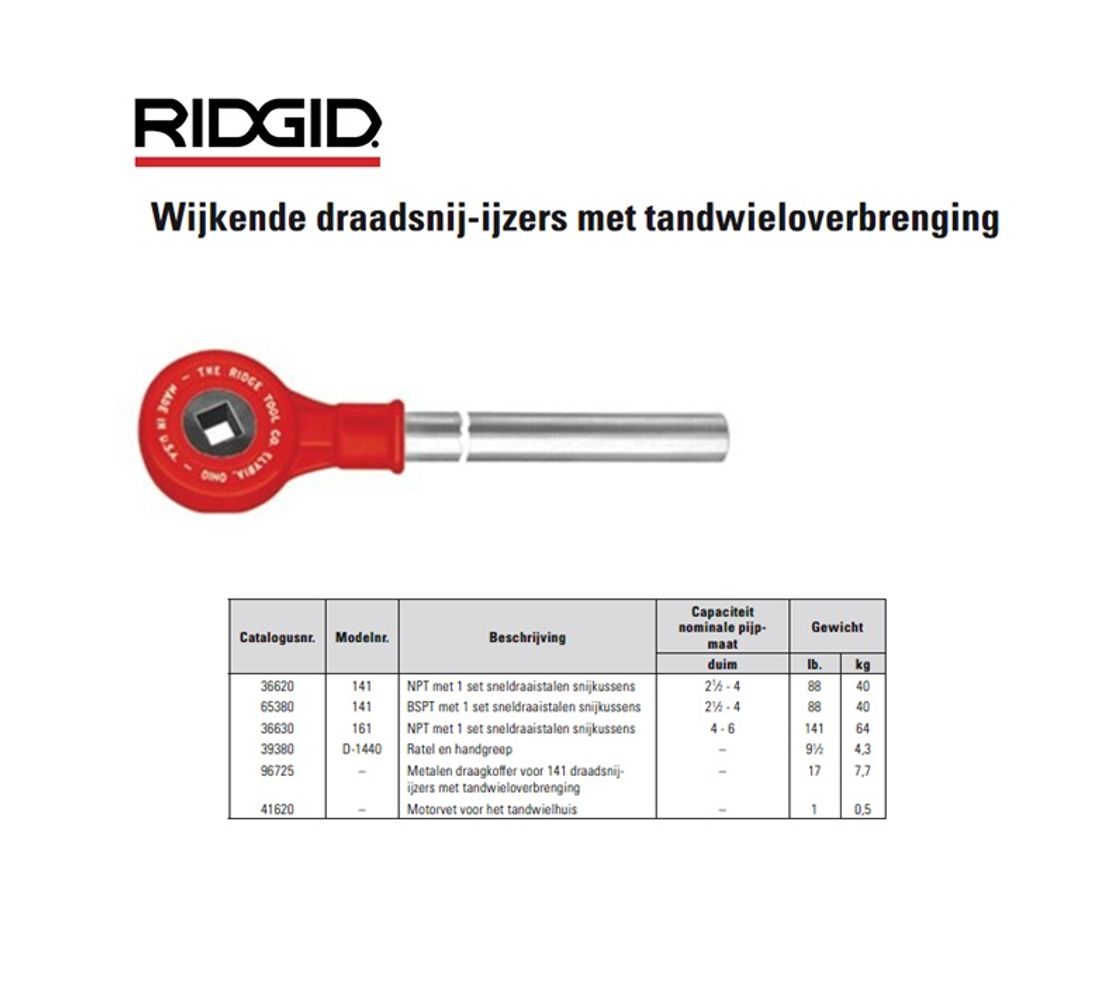 Ridgid Ratel en handgreep D-1440 39380 1