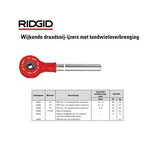 Ridgid Ratel en handgreep D-1440 39380 1