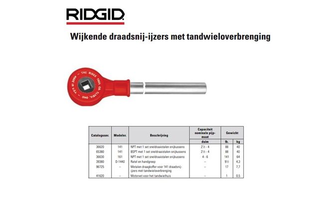 Ridgid Ratel en handgreep D-1440 39380