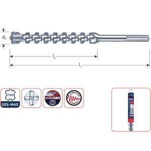 Hamerboor, SDS-max, QUATTRO-X, 4-snijder 203.1211, 12,0 x 340mm 1