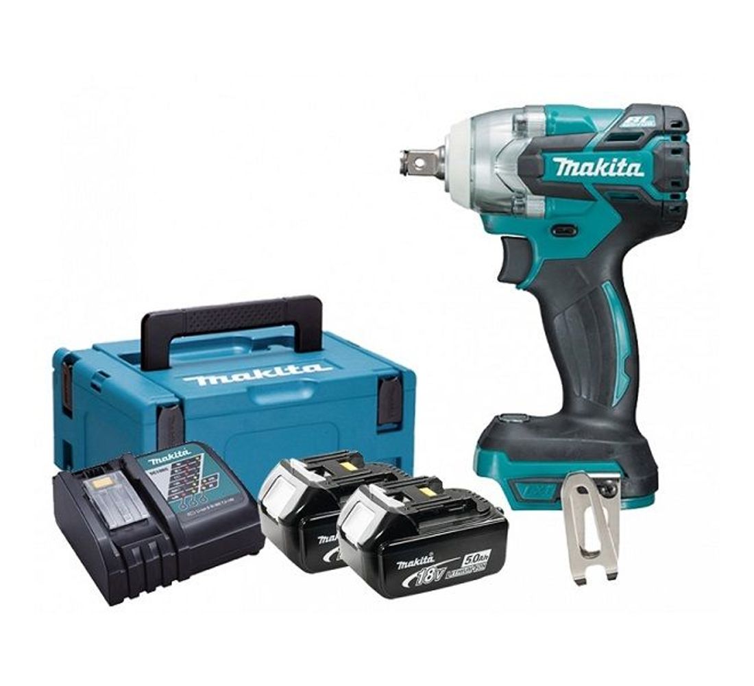 Makita DTW281RTJ Slagmoersleutel 18 V 5,0 Ah accu (2 st), snel lader, in box 1