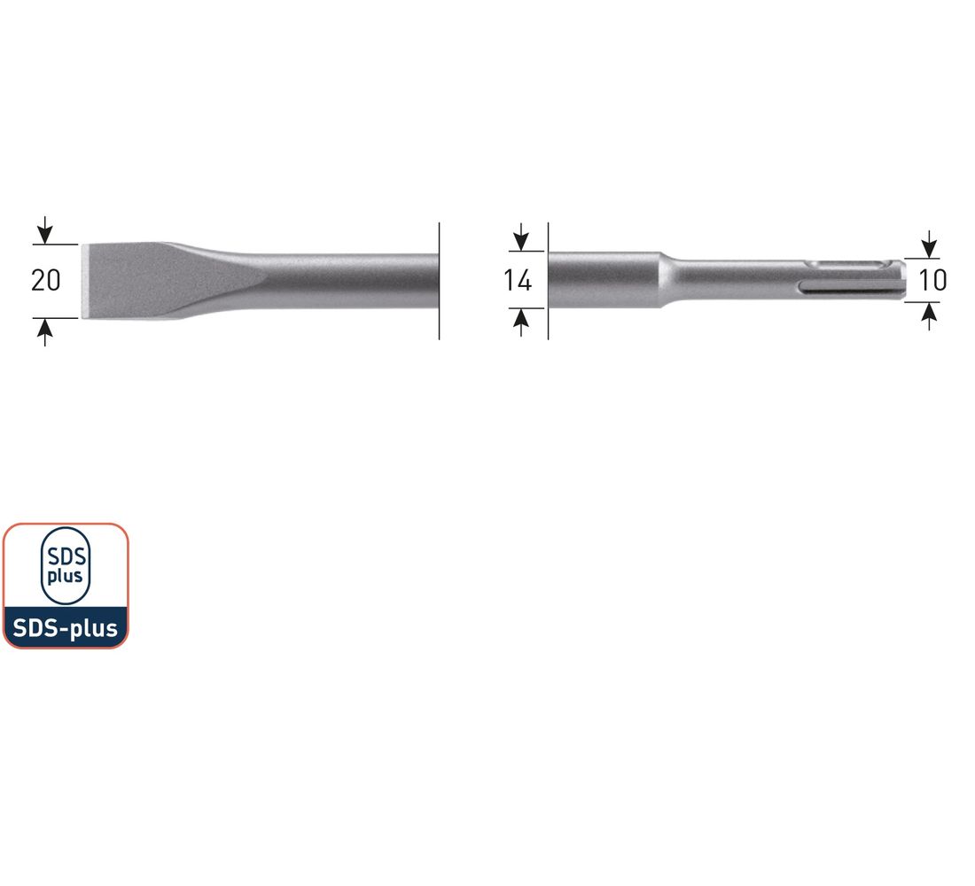 Libilé  SDS-Plus vlakbeitel 215.0010  250mm Breed 20mm 1