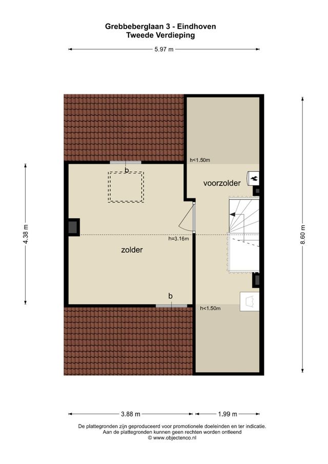 Grebbeberglaan 3, Eindhoven - plattegrond 2