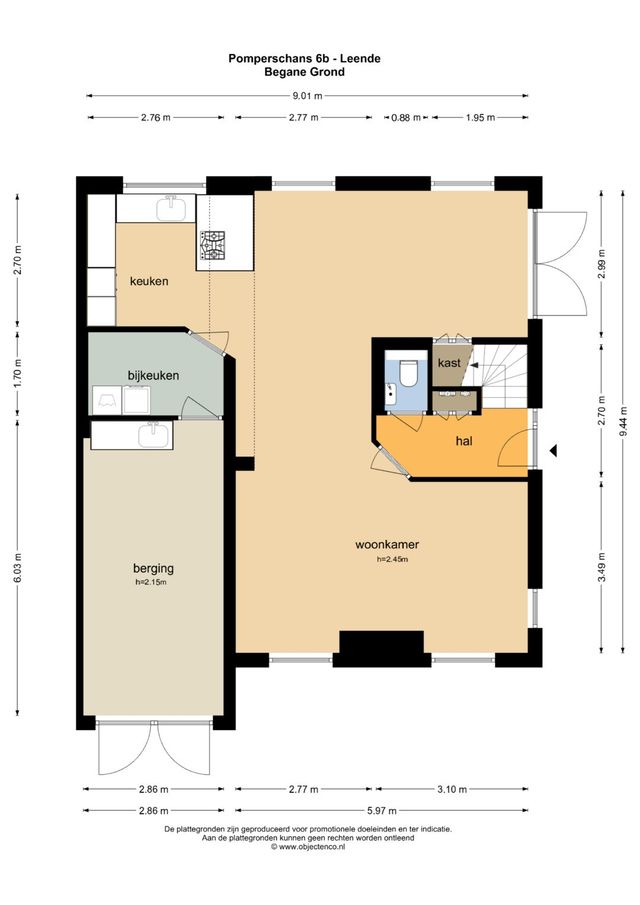 Pomperschans 6B, Leende - plattegrond 0