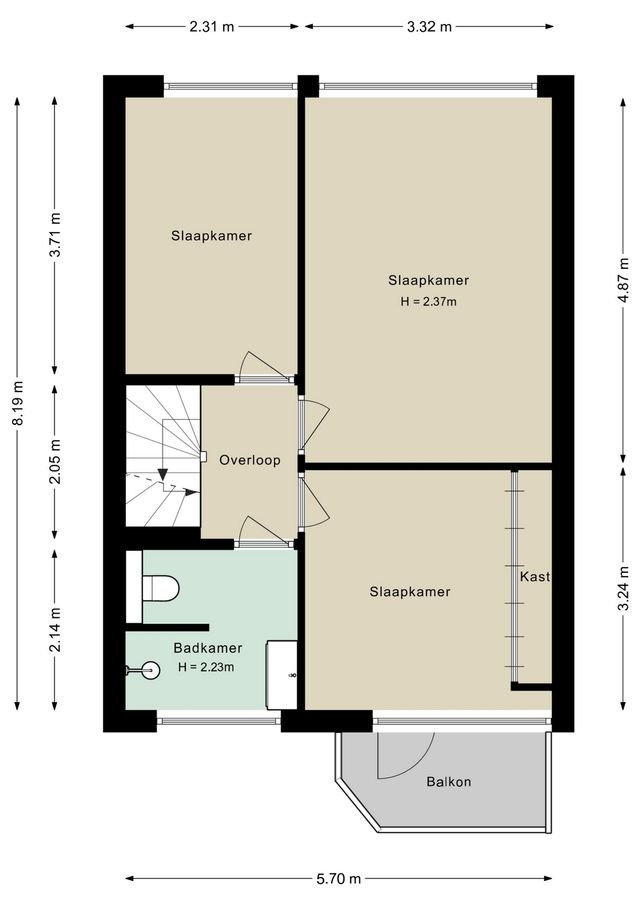 Roubaixlaan 3, Eindhoven - plattegrond 2