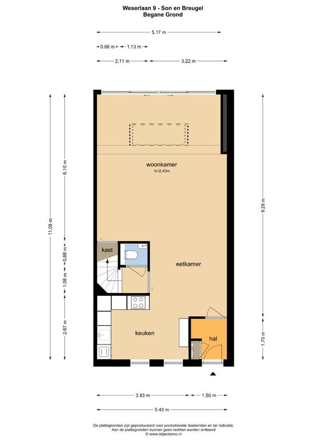 Weserlaan 9, Son en Breugel - plattegrond 0