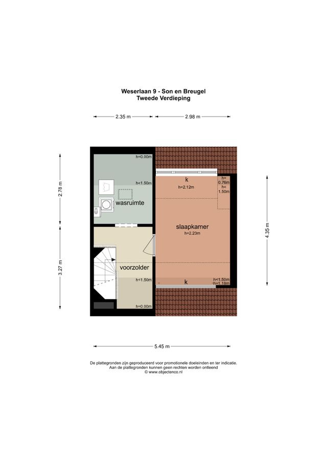 Weserlaan 9, Son en Breugel - plattegrond 2