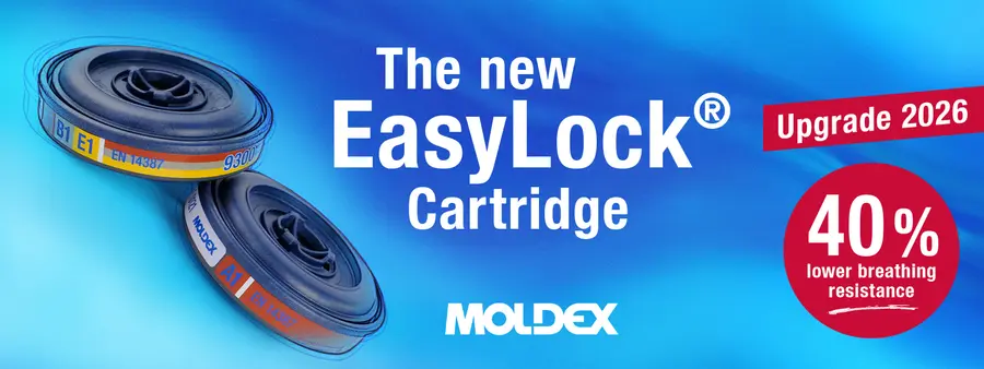 The new EaslyLock® cartridge by Moldex. Designed for comfort. Developed by experts.