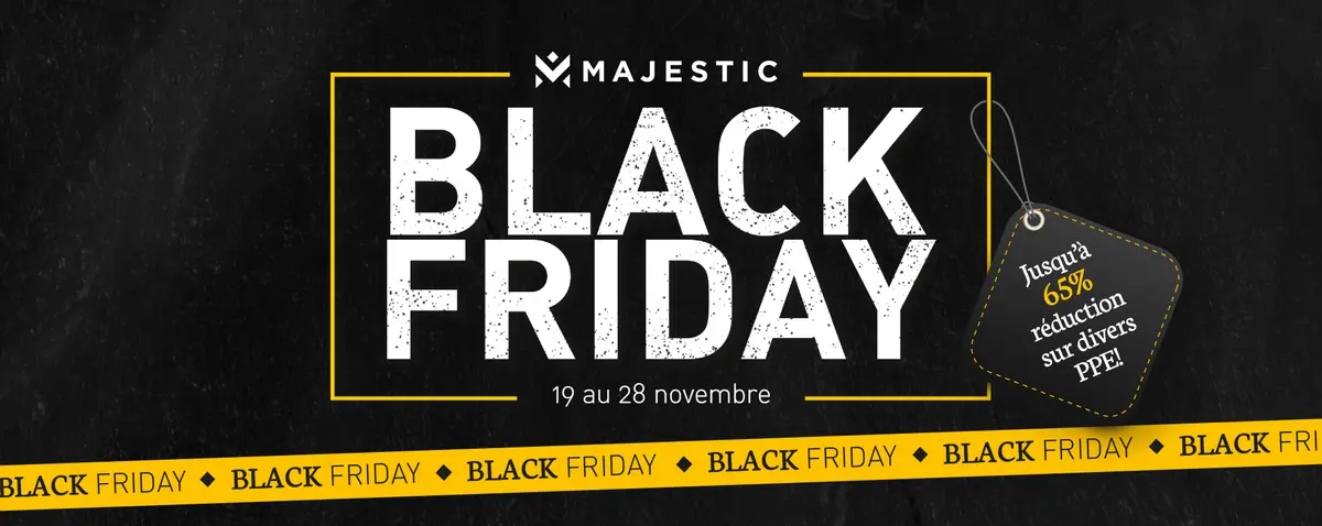Black Friday chez Majestic : jusqu'à 65 % de réduction sur une sélection d'EPI