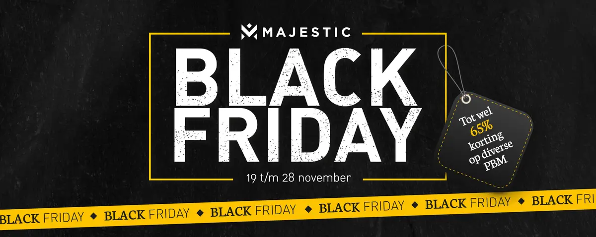 Black Friday bij Majestic: voordeel tot wel 65% op geselecteerde PBM