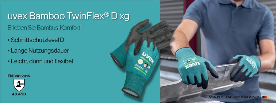 Schnittschutzhandschuhe aus Bambusfasern – uvex Bamboo TwinFlex®