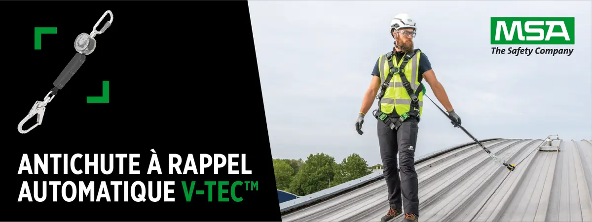 Restez protégé en hauteur avec le limiteur de chute personnel V‑TEC®