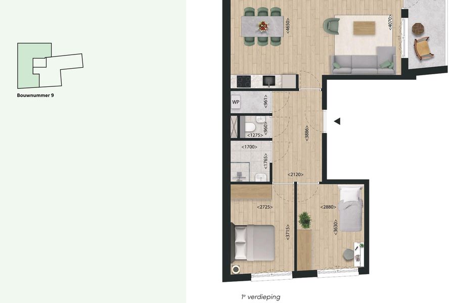Appartement, bouwnummer 9 
